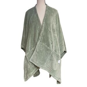 Robe Blanket Outerwear Wrap Sage Green Pockets Super Soft & Thick OS